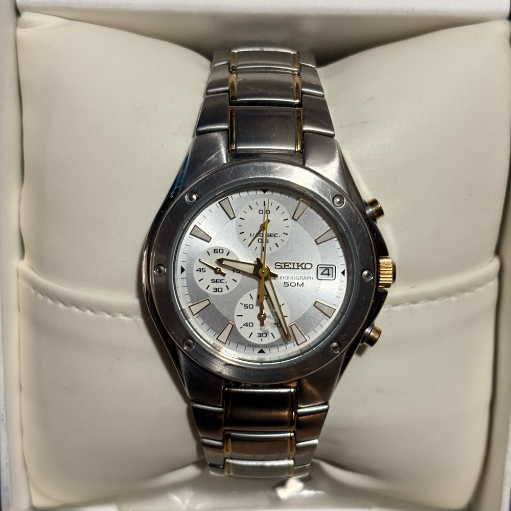 Seiko Two-Tone Silver and Gold Watch